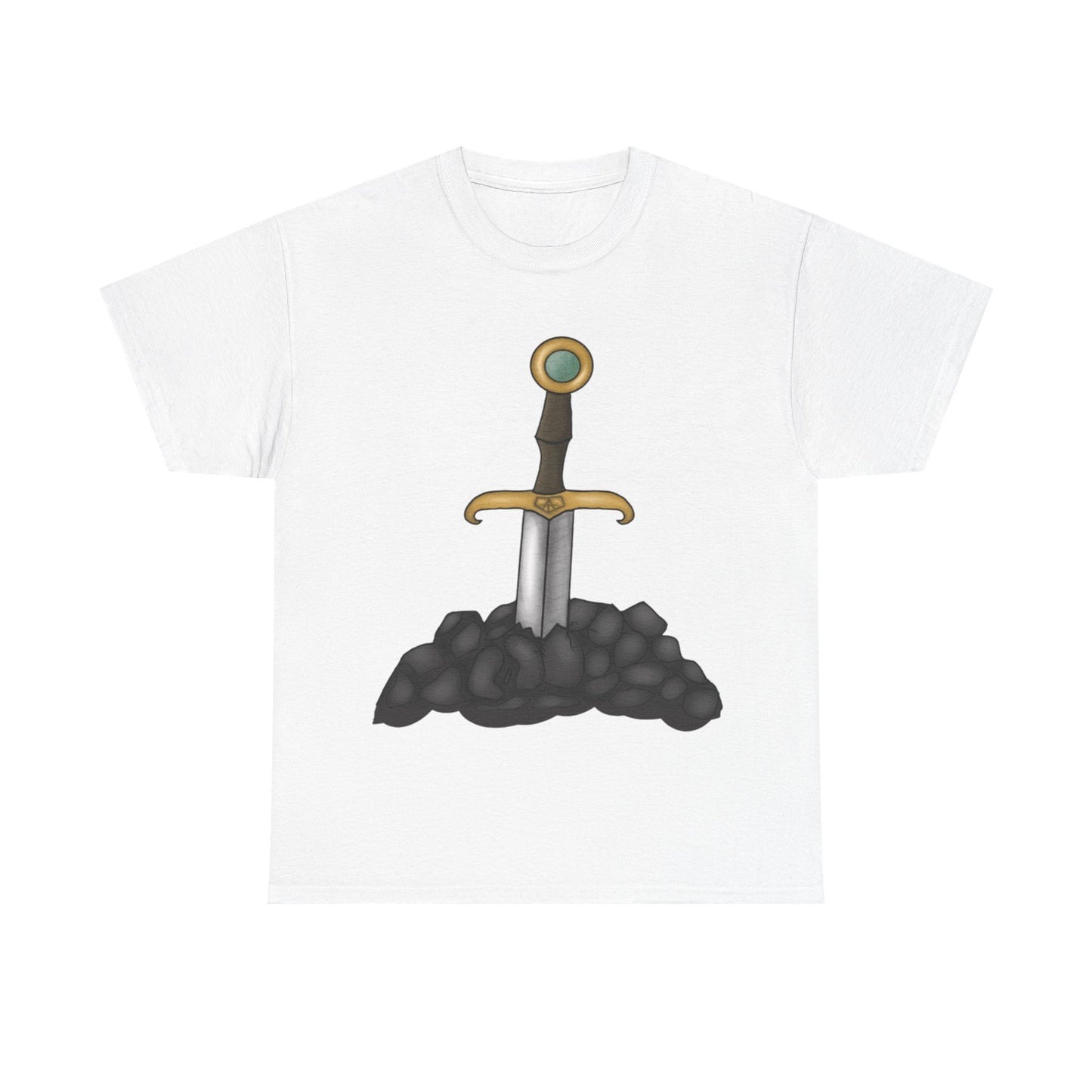 Unisex Heavy Cotton Tee - 'The End is Near' Sword Design