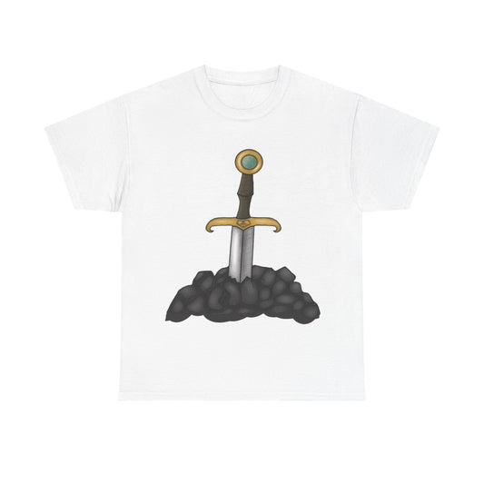 Unisex Heavy Cotton Tee - 'The End is Near' Sword Design